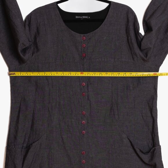 Gudrun Sjöden Linen/Cotton long line tunic top Lagonlook Boho size XL - Picture 6 of 7